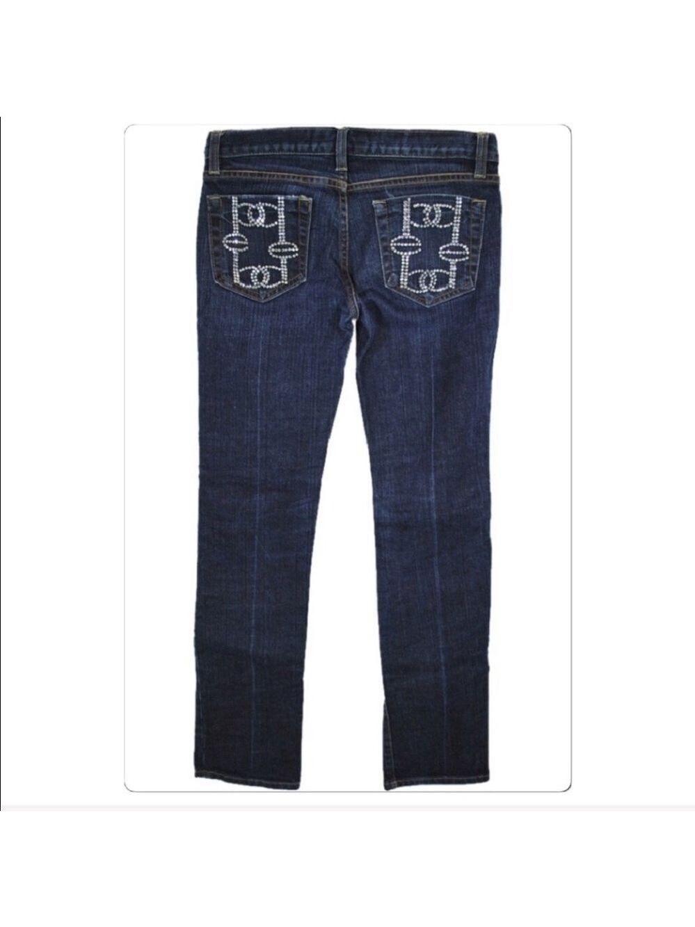 𝅺BEBE petite denim bling pocket straight leg jean size 28P